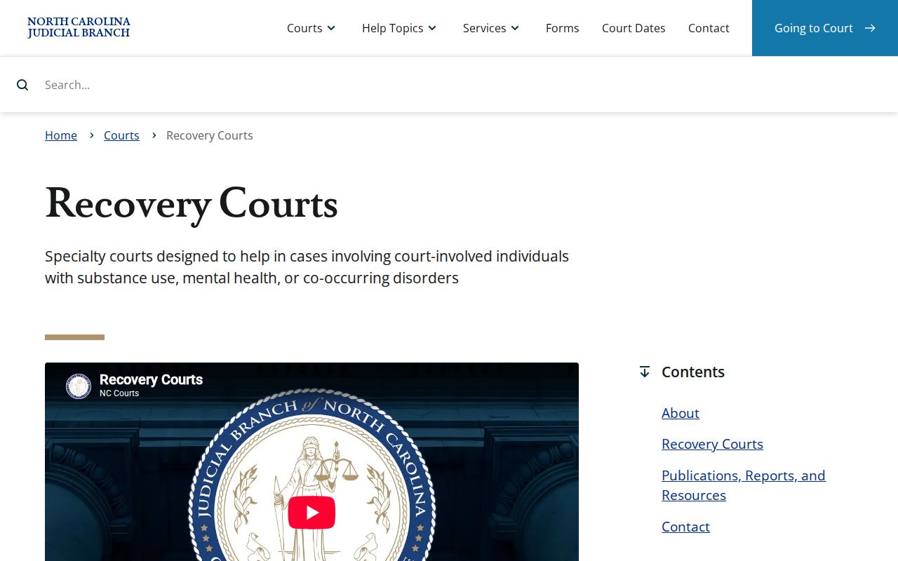Belwood court docket North Carolina recovery court program context
