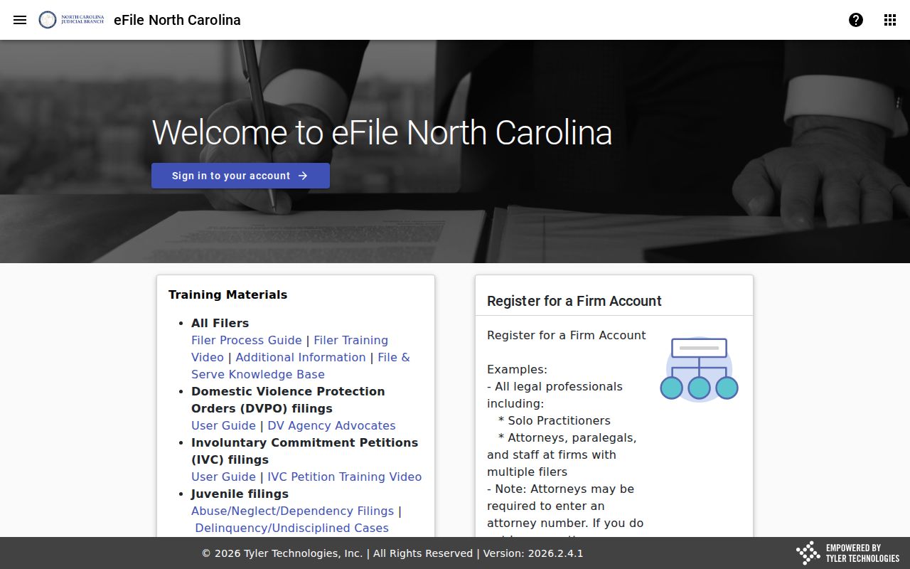 Cleveland County case search eCourts File and Serve service
