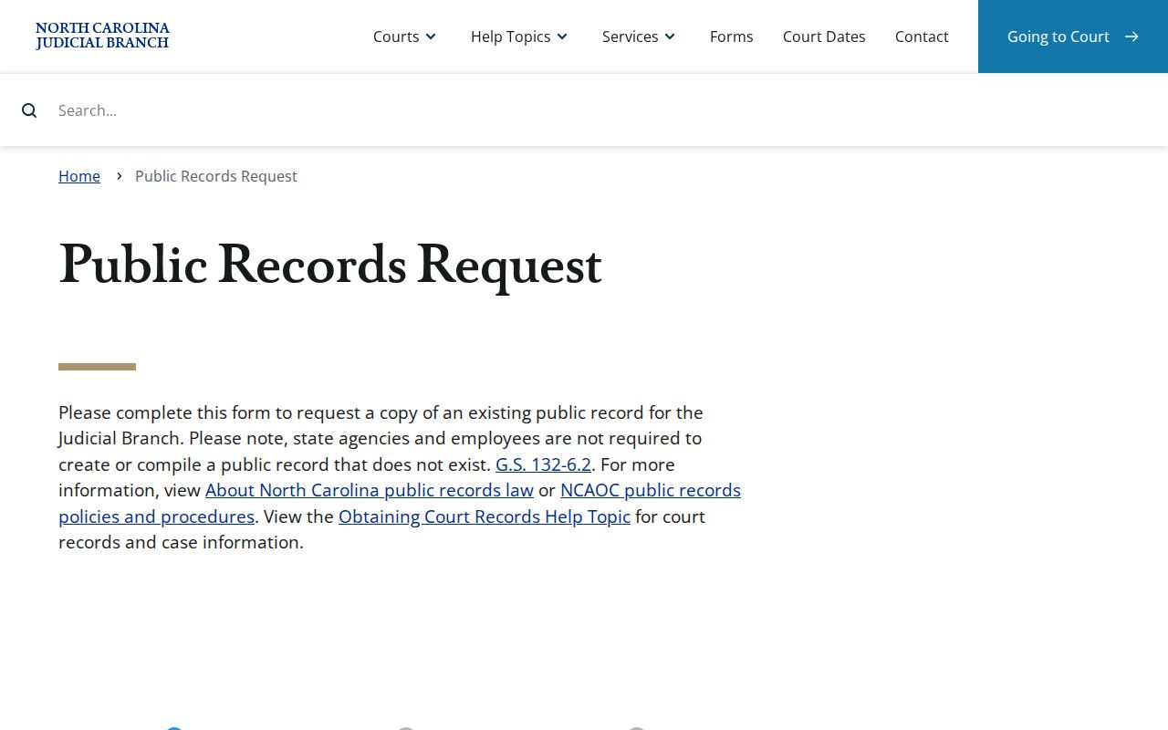 Cleveland County court records NCAOC public-records request form