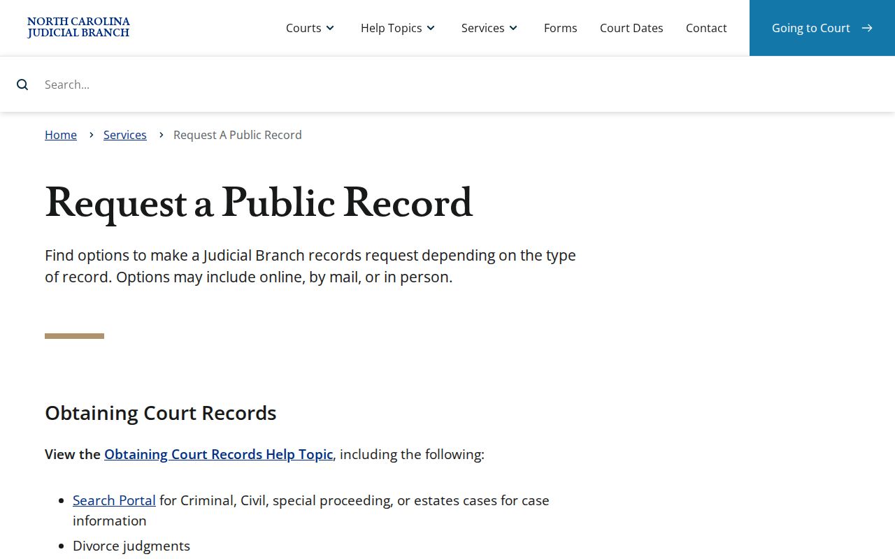 Cleveland County court records public-record request information