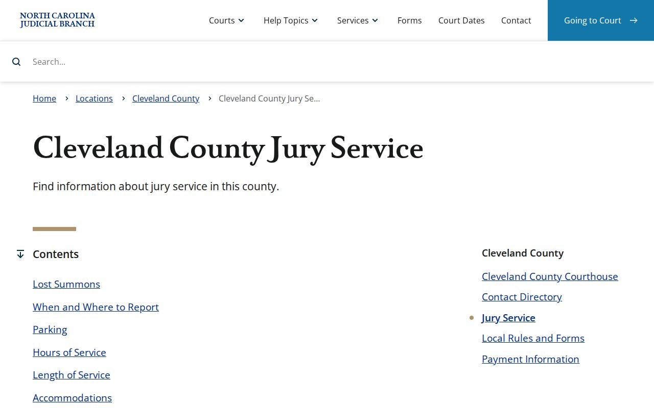 Shelby court docket courthouse access and jury service context